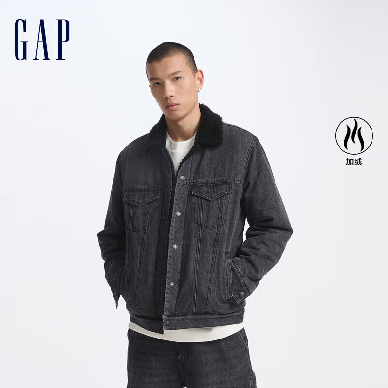 Gap 男装多口袋仿羊羔绒牛仔外套 613676 249.55元