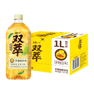 88VIP：统一 双萃柠檬茶 鸭屎香风味 1L×8瓶 23.74元