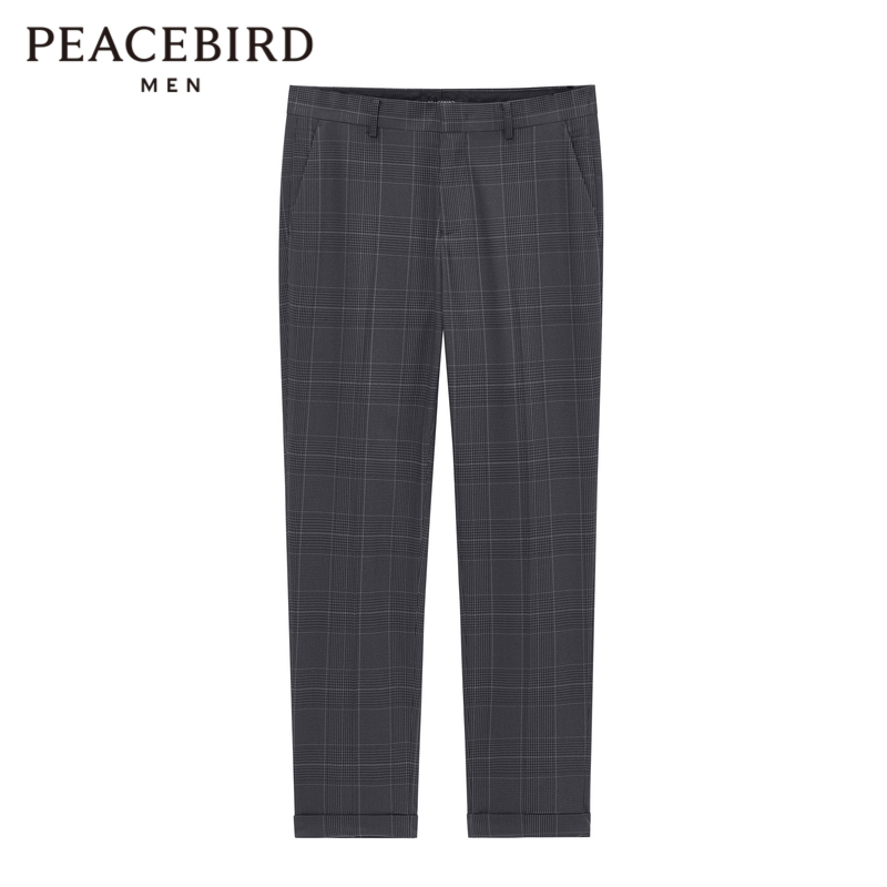 PLUS会员：太平鸟 男装 格纹商务休闲西裤 B1GAC1X18 灰色 58.31元包邮（双重优惠）
