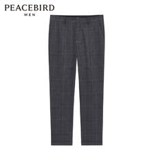 PLUS会员：太平鸟 男装 格纹商务休闲西裤 B1GAC1X18 灰色 58.31元包邮（双重优