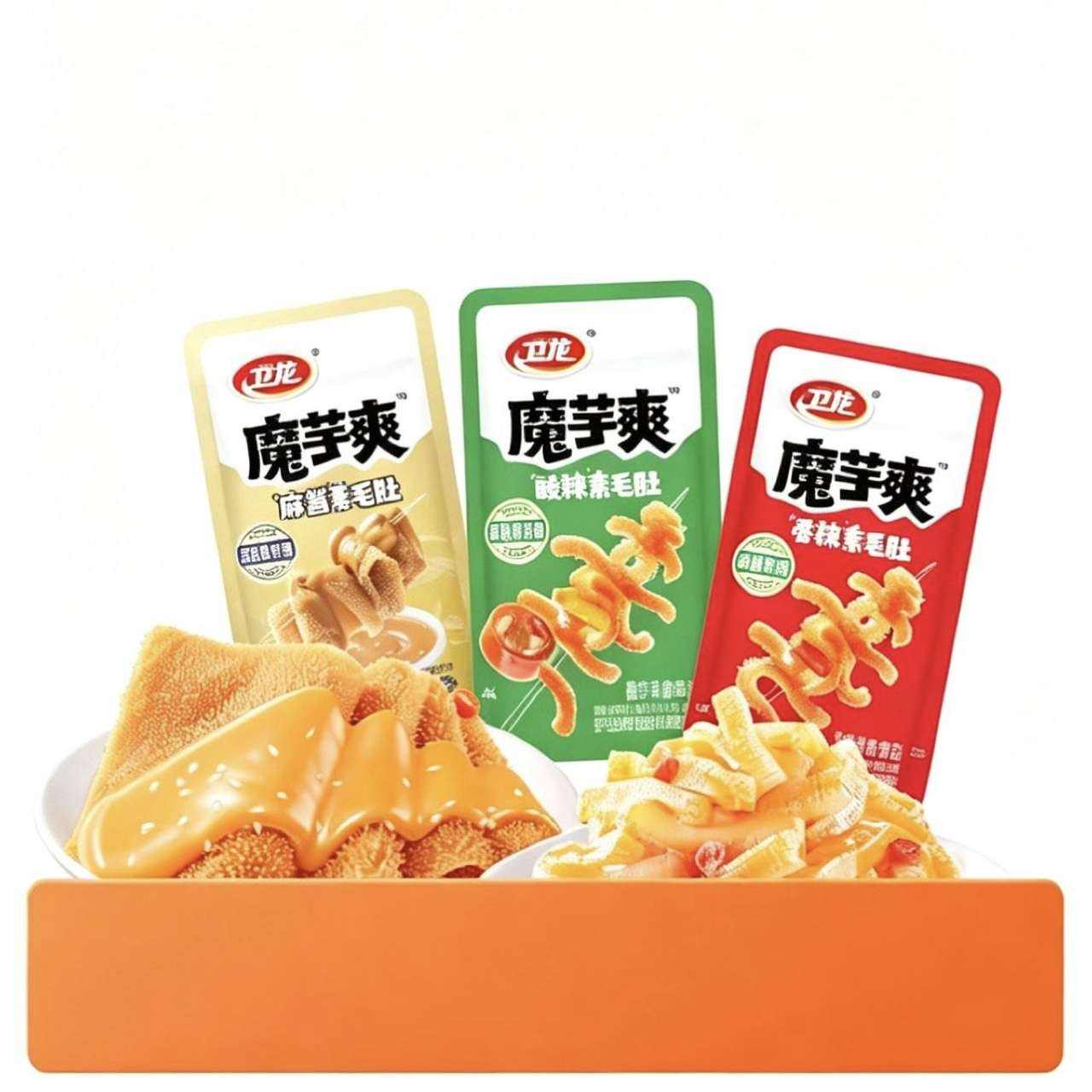 88VIP：卫龙 魔芋爽 素毛肚 180g×3袋 香辣/酸辣/麻酱味