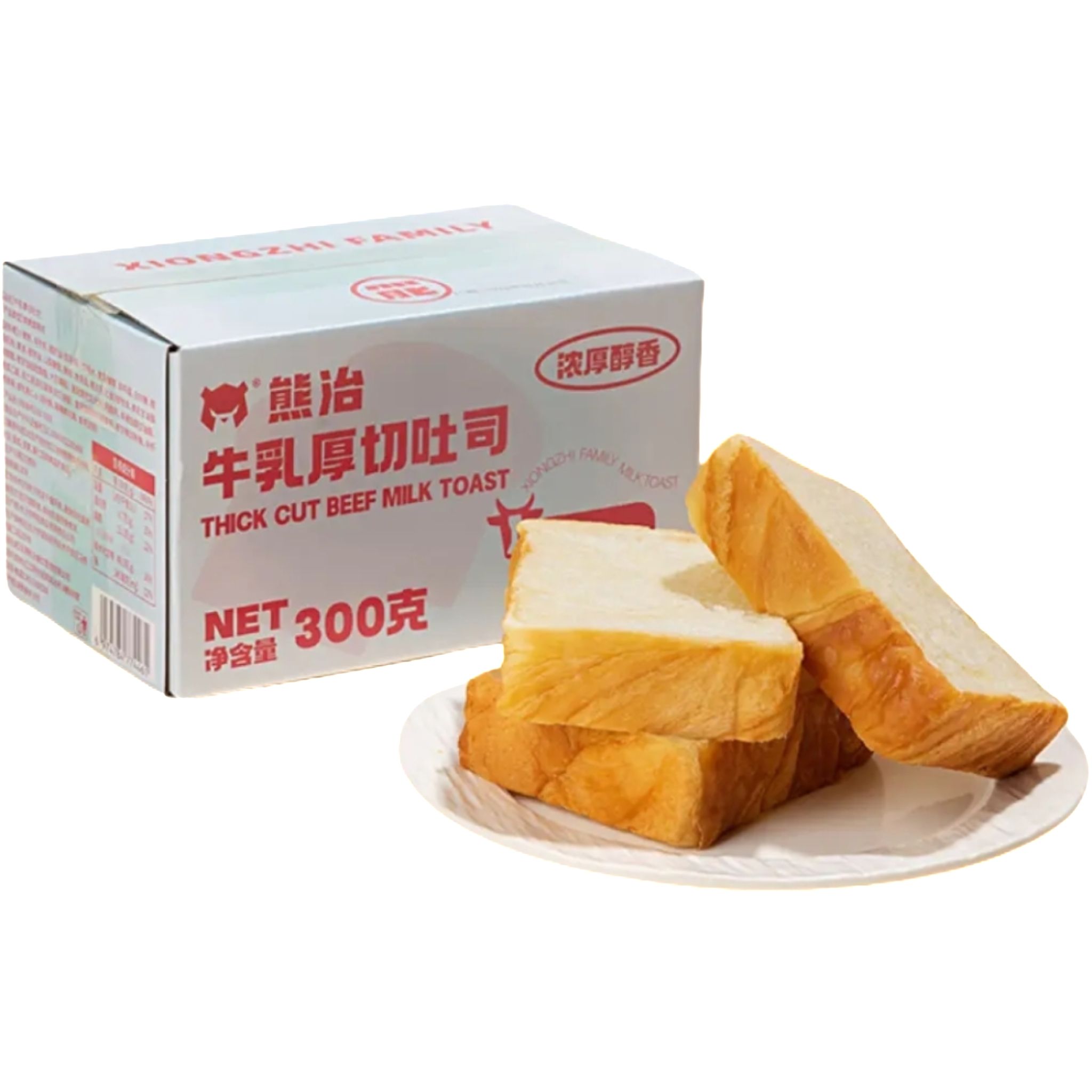 熊治【采销推荐】牛乳厚切吐司300g*1箱 22.71元（需领券，合7.57元/件）