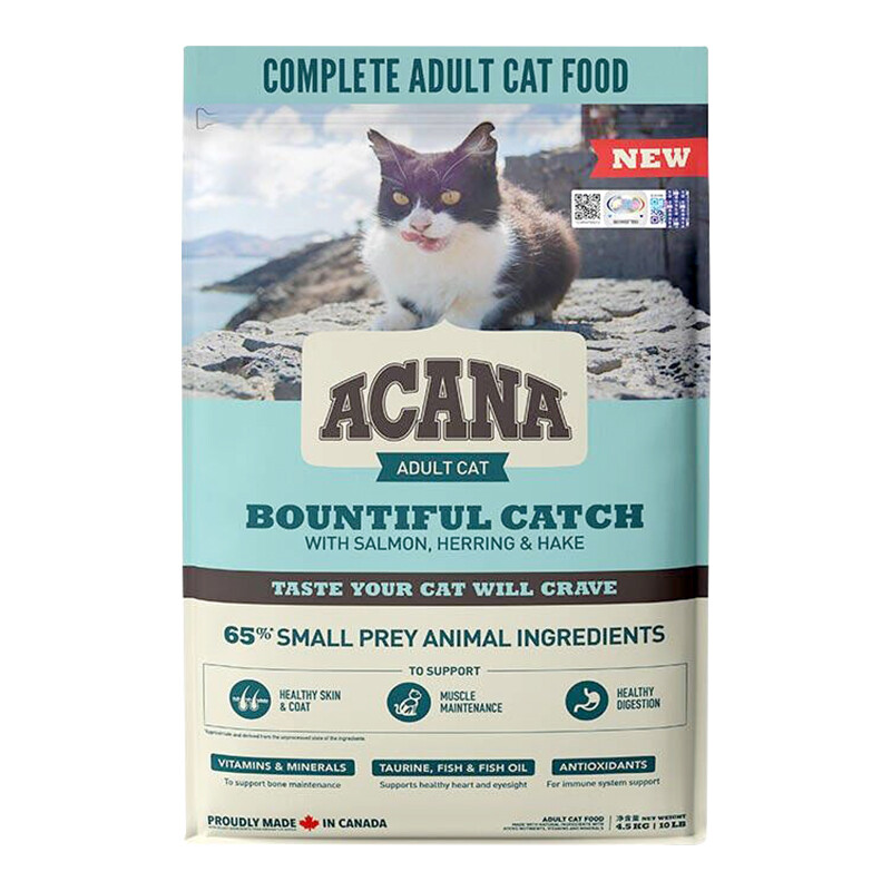 ACANA 爱肯拿 燕麦猫系列 抓多多鱼肉成猫猫粮 4.5kg 309.55元（需用券）