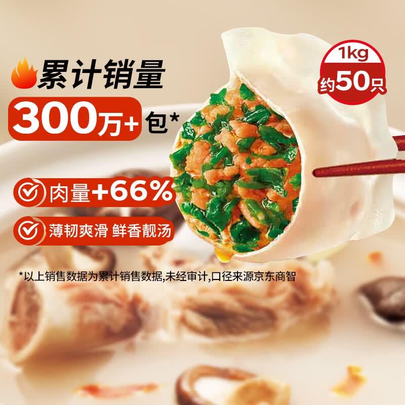 思念 灌汤猪肉荠菜水饺 1kg约50只 9.9元 - 线报酷