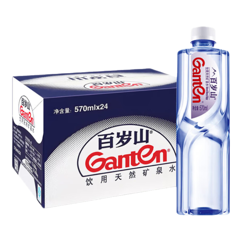 百岁山 天然矿泉水 570ml 24瓶 112.35元(需领券，合37.45元/件)