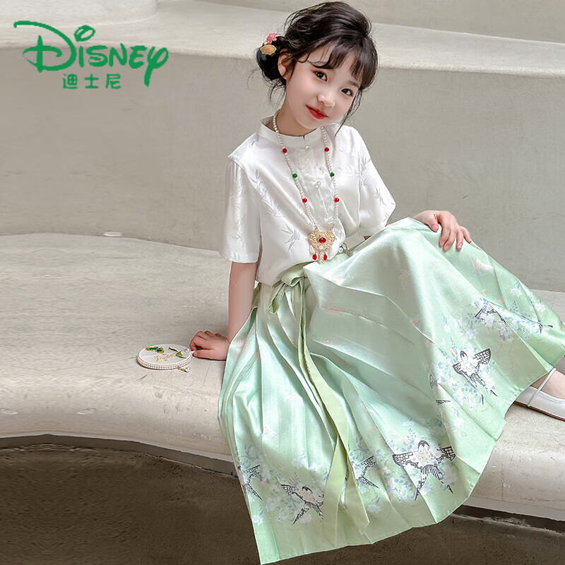 Disney 迪士尼 士尼（Disney）夏日马面裙穿搭女童套装中国风日常汉服古风夏