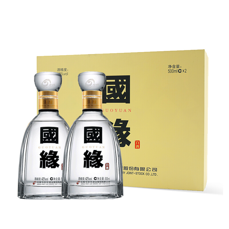 移动端：今世缘 国缘四开 42度 幽雅醇厚型白酒 500ml*2瓶 礼盒装 880元