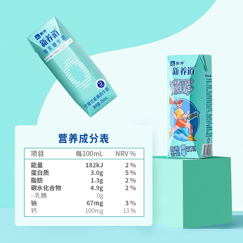 MENGNIU 蒙牛 新养道零乳糖低脂牛奶 250ml*15 适合乳糖不耐 年货礼盒 31.04元（