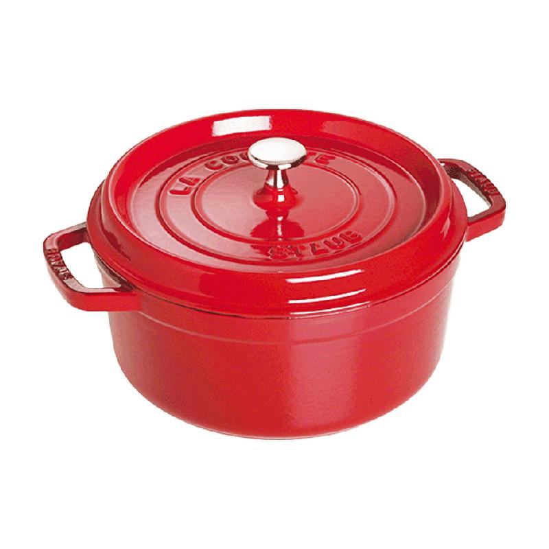 staub 珐宝 铸铁珐琅锅 樱桃红 22cm 10件套组 ￥1584.6