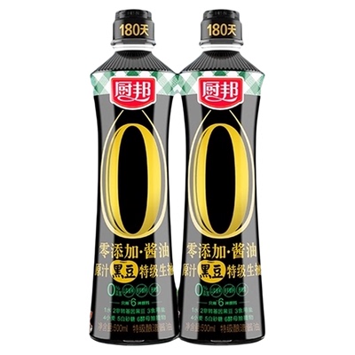 88VIP：厨邦 原汁黑豆特级生抽 500mL*2瓶 11.5元+60淘金币