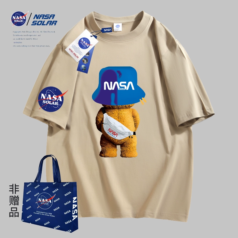 拍4件 NASA联名潮牌纯棉男女同款短袖 券后99.6元