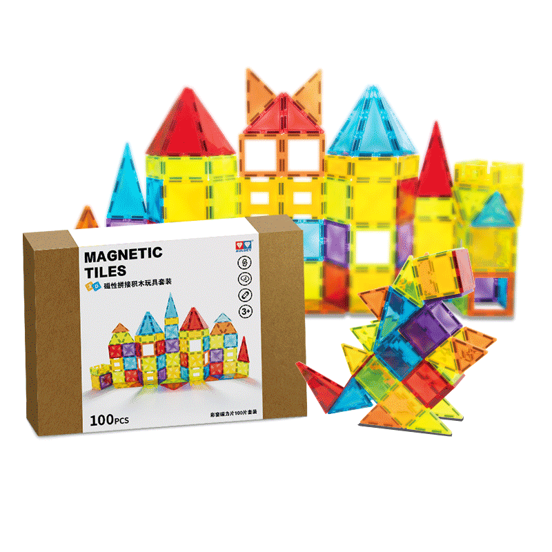 奥迪双钻 磁力片100件磁吸玩具磁性积木儿童玩具DS710921 万花筒内钻-100片（