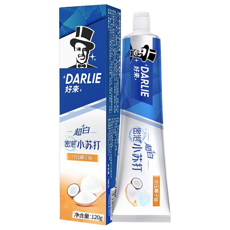好来 超白小苏打牙膏 冷压椰子油 120g 2.9元（需用券）