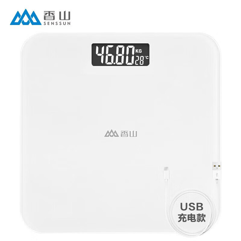 香山 WEB 22项数据 体脂秤 纯白 体重秤-LCD大屏显示 19.9元 - 线报酷