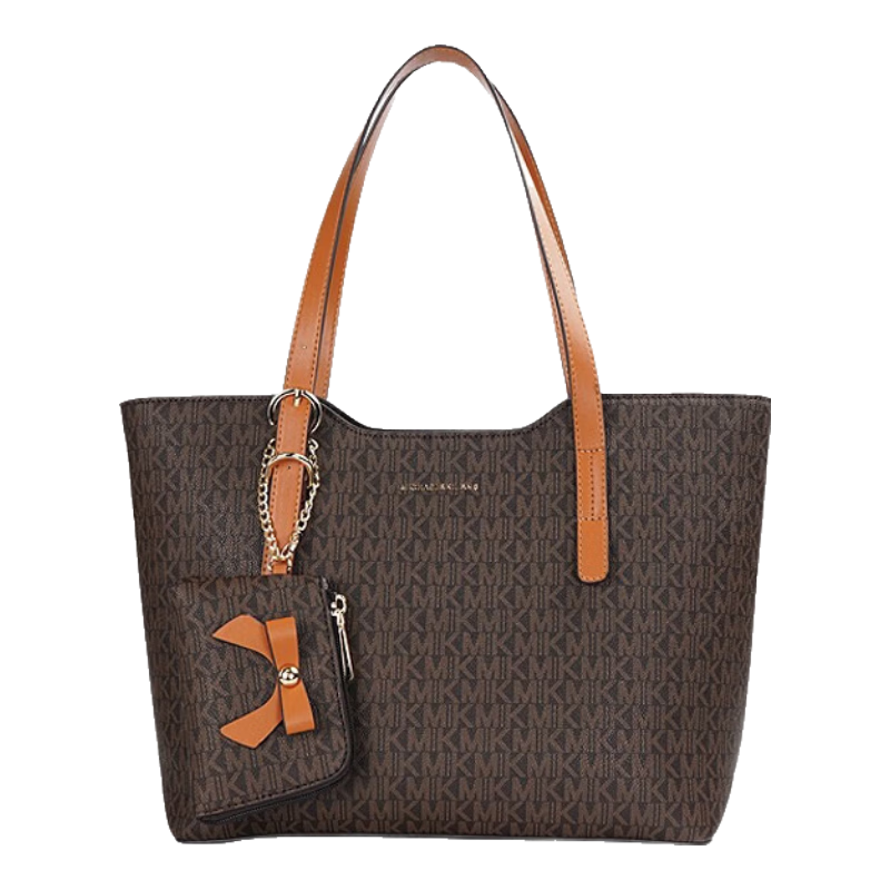 MK 轻奢女包 单肩手提托特包 咖啡色 礼盒装 大容量 圣诞礼物 586元