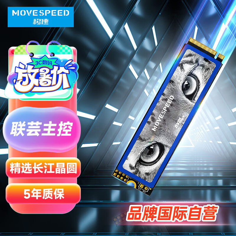 MOVE SPEED 移速 1TB SSD固态硬盘 M.2接口(NVMe协议) 美洲豹系列 长江存储晶圆 国