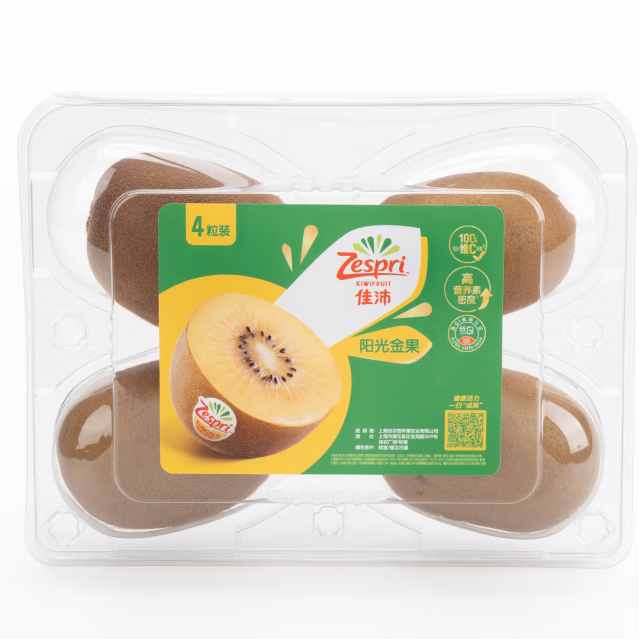 再补货，plus会员，佳沛（zespri）阳光金果4粒 单果重约90-103g 生鲜猕猴桃 19.5