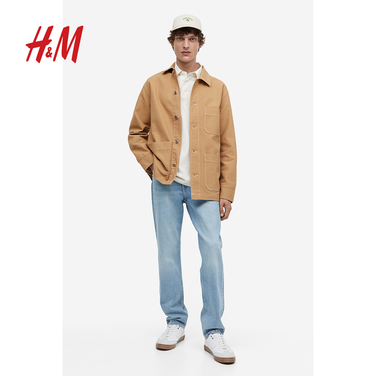 H&M HM男装夹克春季时尚气质棉质帆布衬衫式厚款外套1159710 85.33元（需买3件