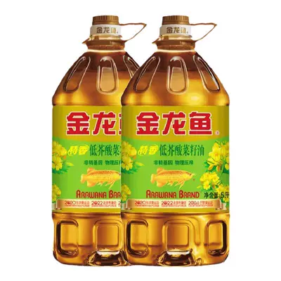 百亿补贴：金龙鱼 菜籽油优选菜籽油5L食用油家用大桶非转基因物理压榨桶