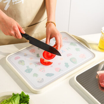 舍里 双面切菜板防霉家用不锈钢砧板厨房多功能案板厚塑料切水果面板 304