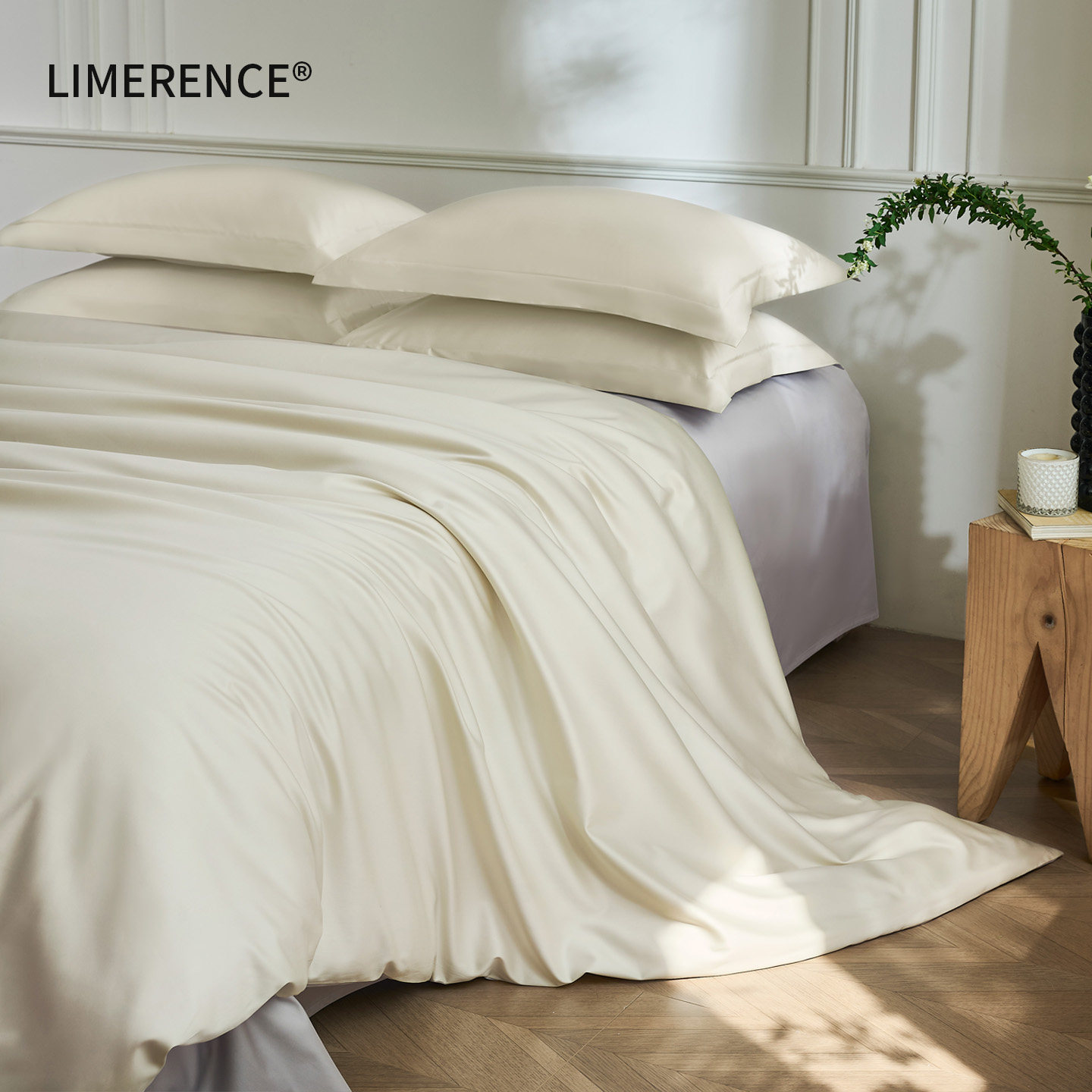 LIMERENCE 埃及棉四件套 1.2米床单款三件套 尼罗河A奶B灰 428元（需用券）