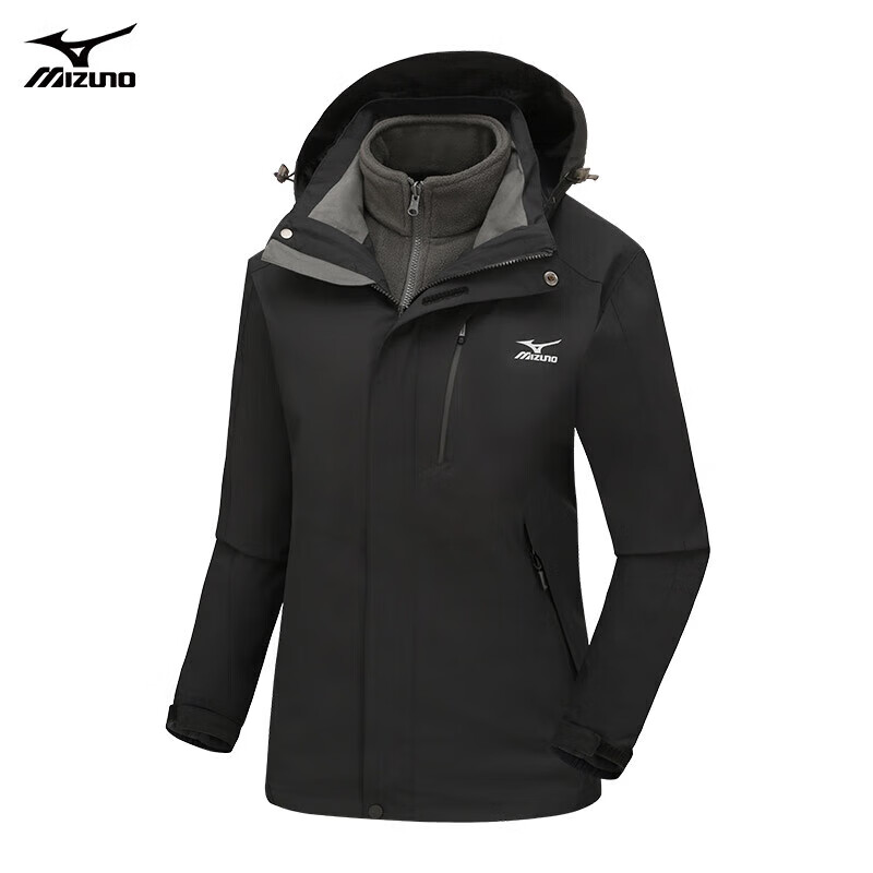 Mizuno 美津浓 户外夹克外套男女三合一两件套登山服 RTA2CE2640 244.61元（需用