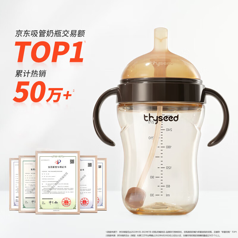 世喜 儿童吸管杯 300ml 棕色 104.24元(需用券)