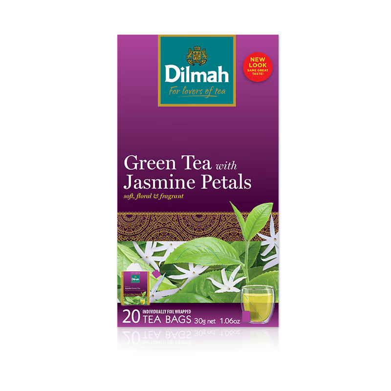迪尔玛茉莉绿茶锡纸包 20袋*1.5g 茶包 斯里兰卡进口 37.83元（需买3件，共113.4