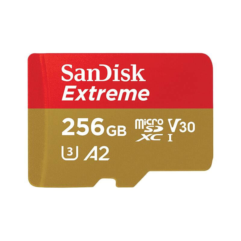 SanDisk 闪迪 Extreme 至尊极速移动系列 MicroSD存储卡 256GB（U3、V30、A2） 165元（