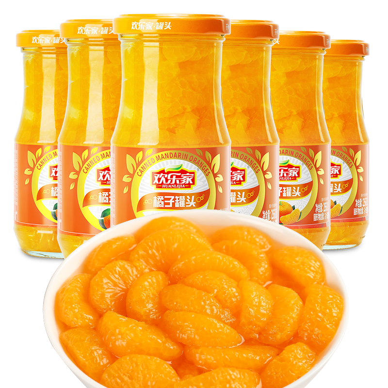 PLUS会员：欢乐家 橘子罐头256g*6瓶 21.53元