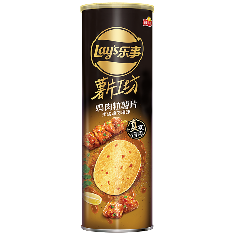 plus会员：乐事（Lays） 薯片工坊 鸡肉粒薯片 炙烤鸡肉串味 90克 3.38元（限广