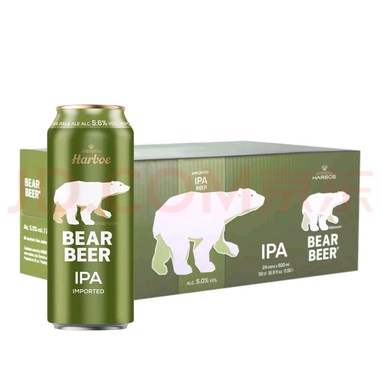 豪铂熊 BearBeer IPA啤酒 500ml*24听 德国原装进口 132.06元（需用券）