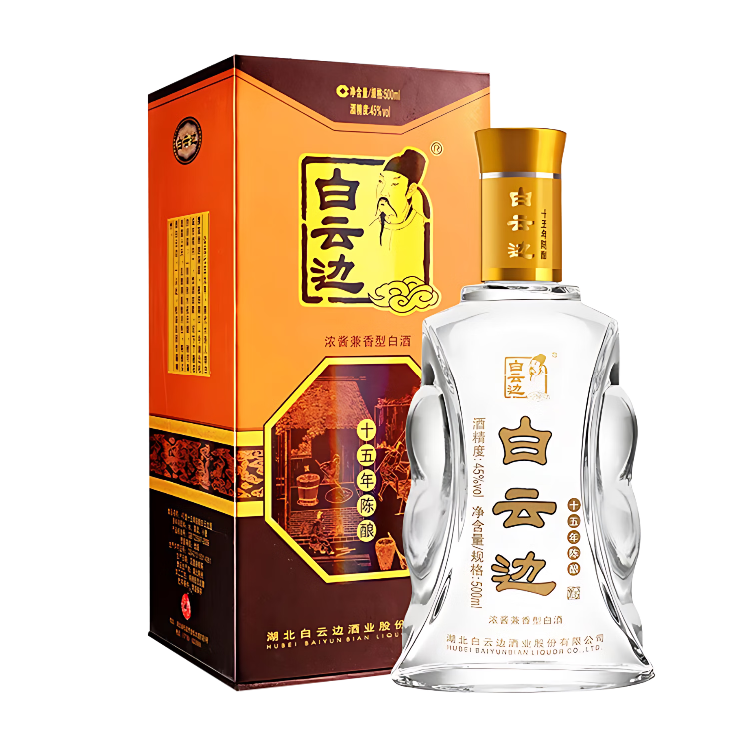 PLUS会员:白云边十五年陈酿 浓酱兼香型白酒 45度 500ml 192.85元（需领券）