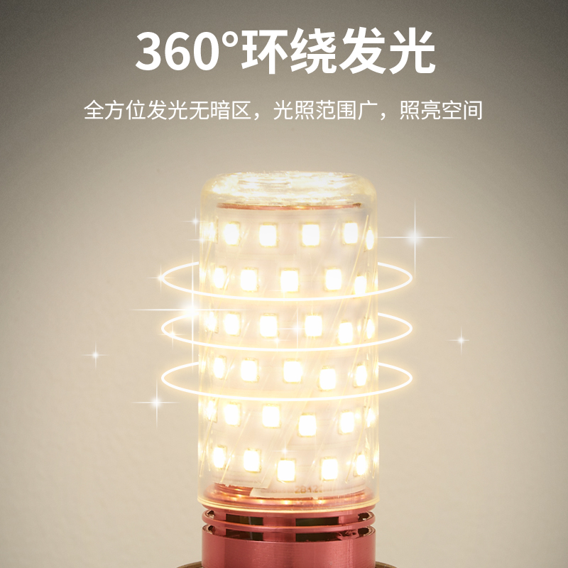 铜之光 led灯泡节能灯 5只装 12W白光 5.8元（需用券）