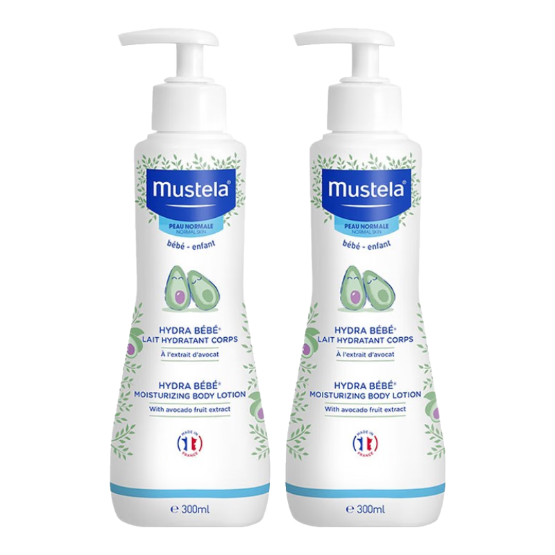 PLUS会员：Mustela 妙思乐 婴幼儿贝贝保湿滋润面霜身体乳 300ml*2 91.35元，折45.6