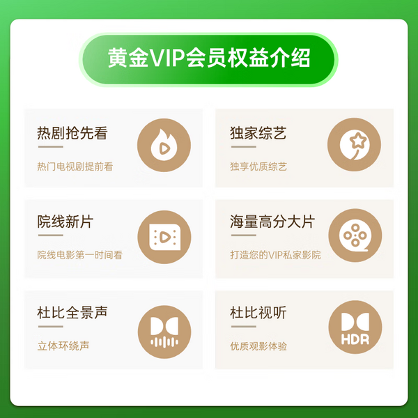 iQIYI 爱奇艺 黄金VIP会员 2年卡(自享1年送亲友1年)