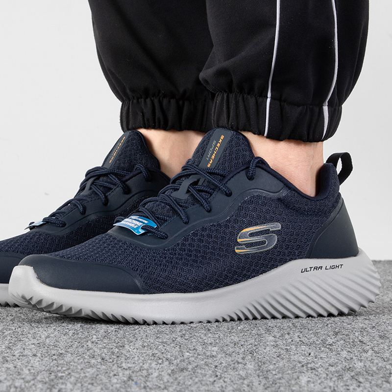 skechers 斯凯奇 男子舒适运动鞋鞋针织网面休闲跑步鞋232005-nvy
