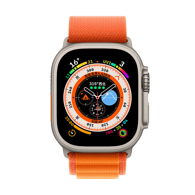 Apple 苹果 Watch Ultra 智能手表 49mm GPS+蜂窝网络款 钛金属原色表壳 中号（GPS、血氧、ECG） 5272.51元