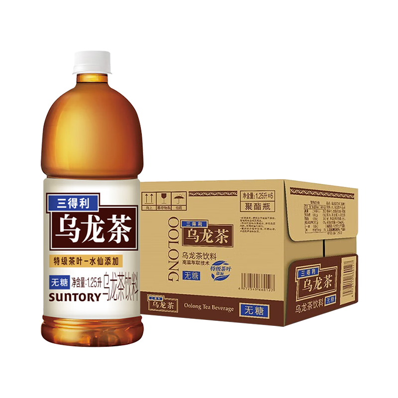 SUNTORY 三得利 无糖乌龙茶1.25L*6瓶 30元（需用券）