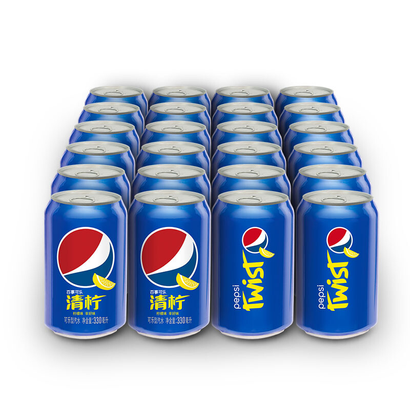 pepsi 百事 可乐 Pepsi 清柠味汽水 碳酸饮料 330ml*24听 百事出品 34.21元（需买2