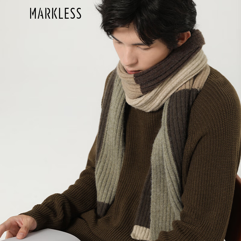 Markless 冬季纯色宽松打底毛衫 可可棕 74元（需用券）