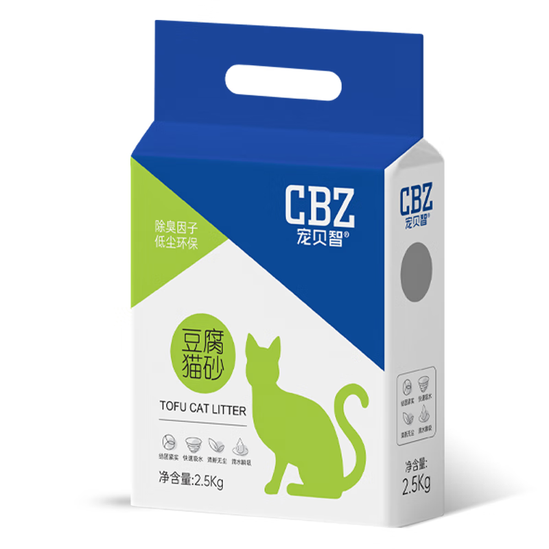 CBZ 宠贝智 豆腐猫砂 2.5kg 16.9元