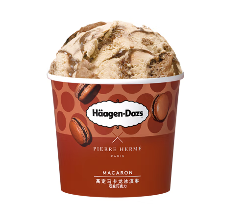 PLUS会员！Haagen-Dazs 哈根达斯 双重巧克力 高定马卡龙冰淇淋100ml ￥20.14