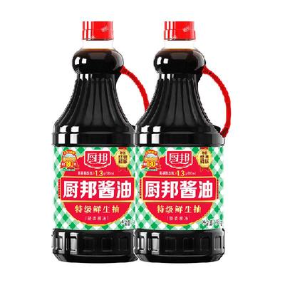 88VIP、需福袋：厨邦 酱油 1.95kg*2 特级生抽 26.64元包邮（双重优惠）