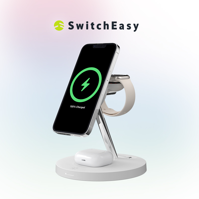 SwitchEasy MagPower三合一无线充电器磁吸二合一无线充耳机手表充电器四合一充