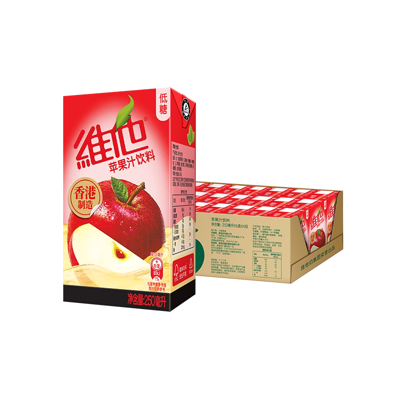 维他 苹果汁饮料 250ml*24盒 52.8元