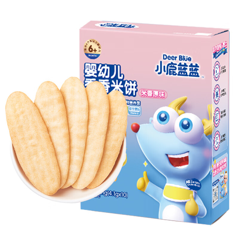 【自营】小鹿蓝蓝 儿童磨牙米饼 41g*5件 41.5元 折8.3元/盒