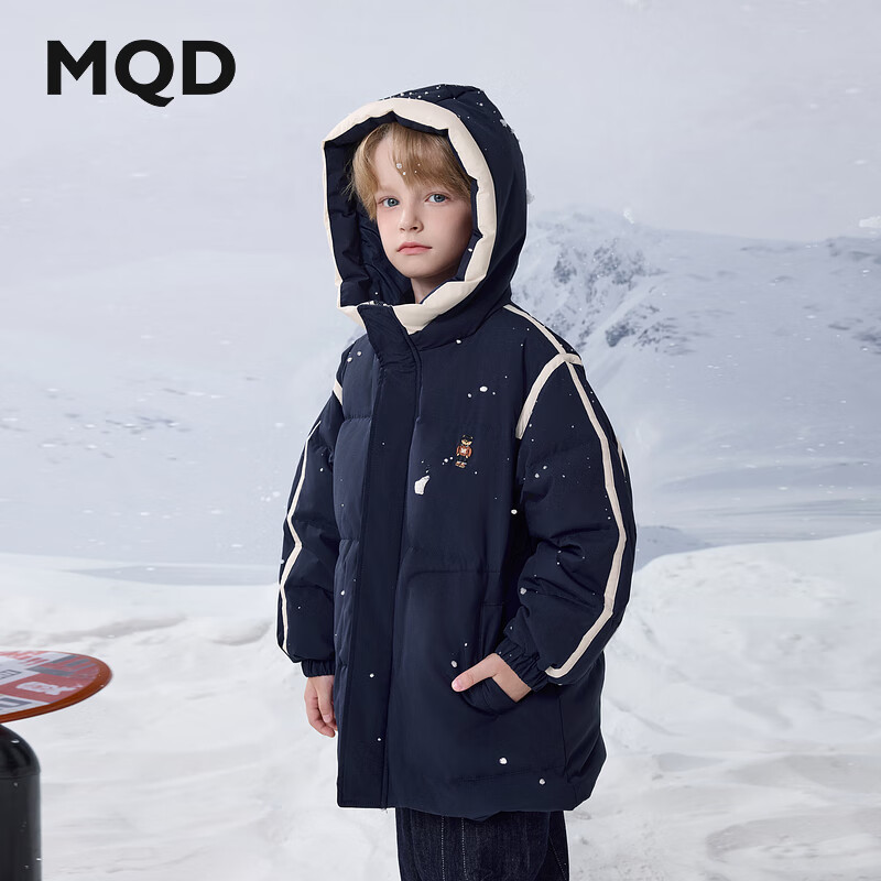 马骑顿 冬季男大童潮酷休闲保暖羽绒服 藏青 130 （充绒量91g） 239元（需用