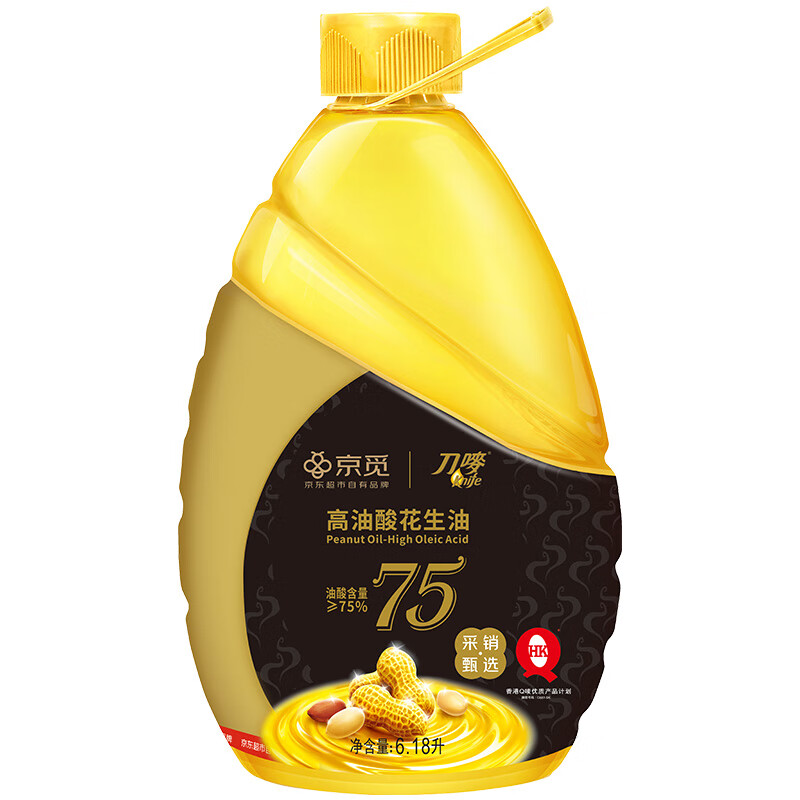 京觅 刀唛 高油酸浓香花生油 6.18L/桶 119.9元