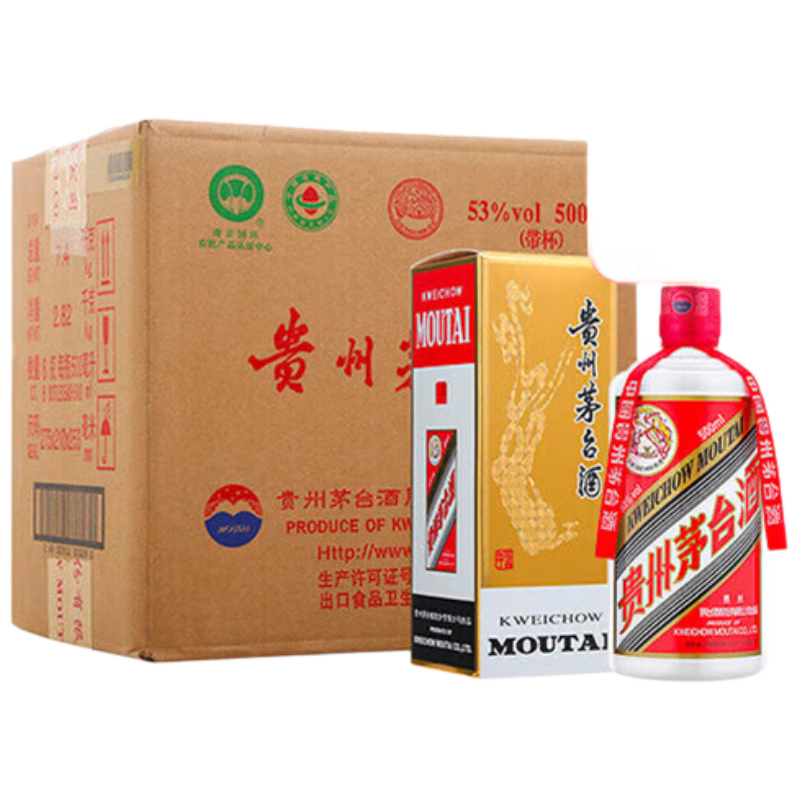 茅台 飞天茅台 53° 酱香型 500ml 6瓶 9549.7元